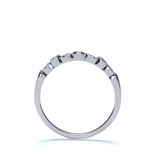 Reproduction Art Déco Diamond Wedding Band #L3121WBW14 - 14k White Gold - Wedding Bands