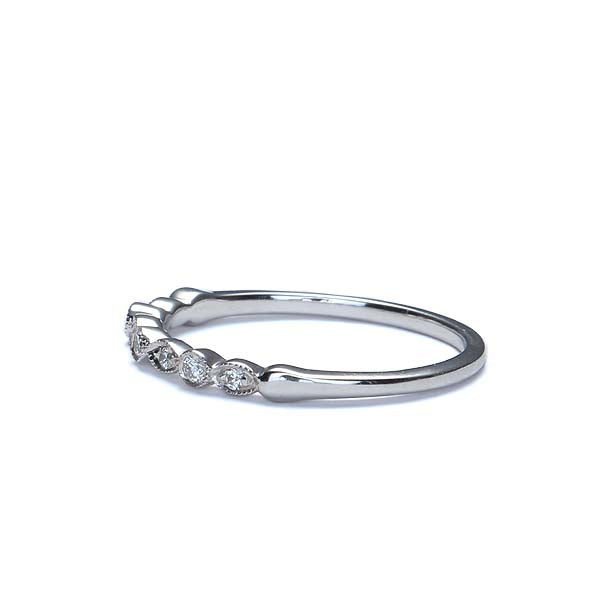 Reproduction Art Déco Diamond Wedding Band #L3121WBW14 - 14k White Gold - Wedding Bands