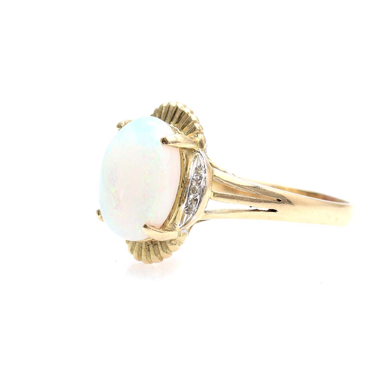 Retro 14k Yellow Gold Opal Ring #VR231203 - Rings