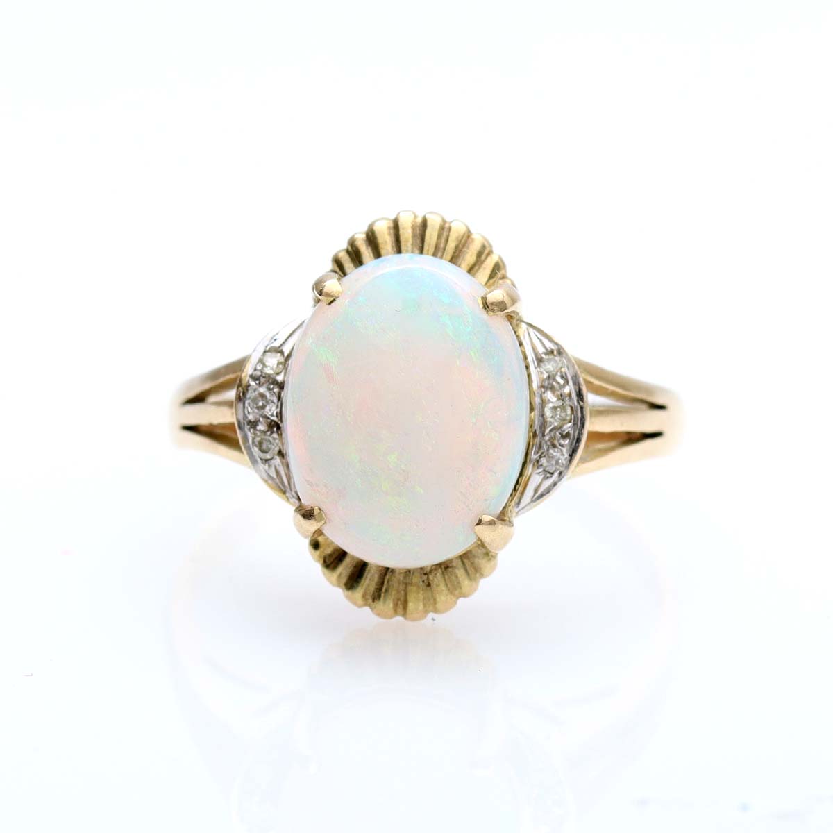 Retro 14k Yellow Gold Opal Ring #VR231203 - Rings