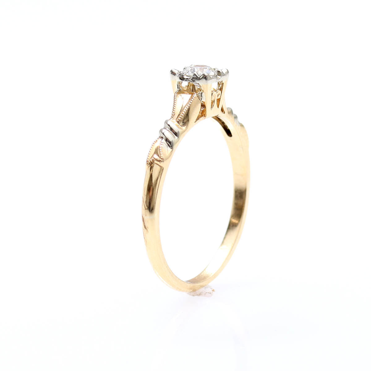 Retro 1940s Engagement Ring #VR241007-2 - Engagement Rings