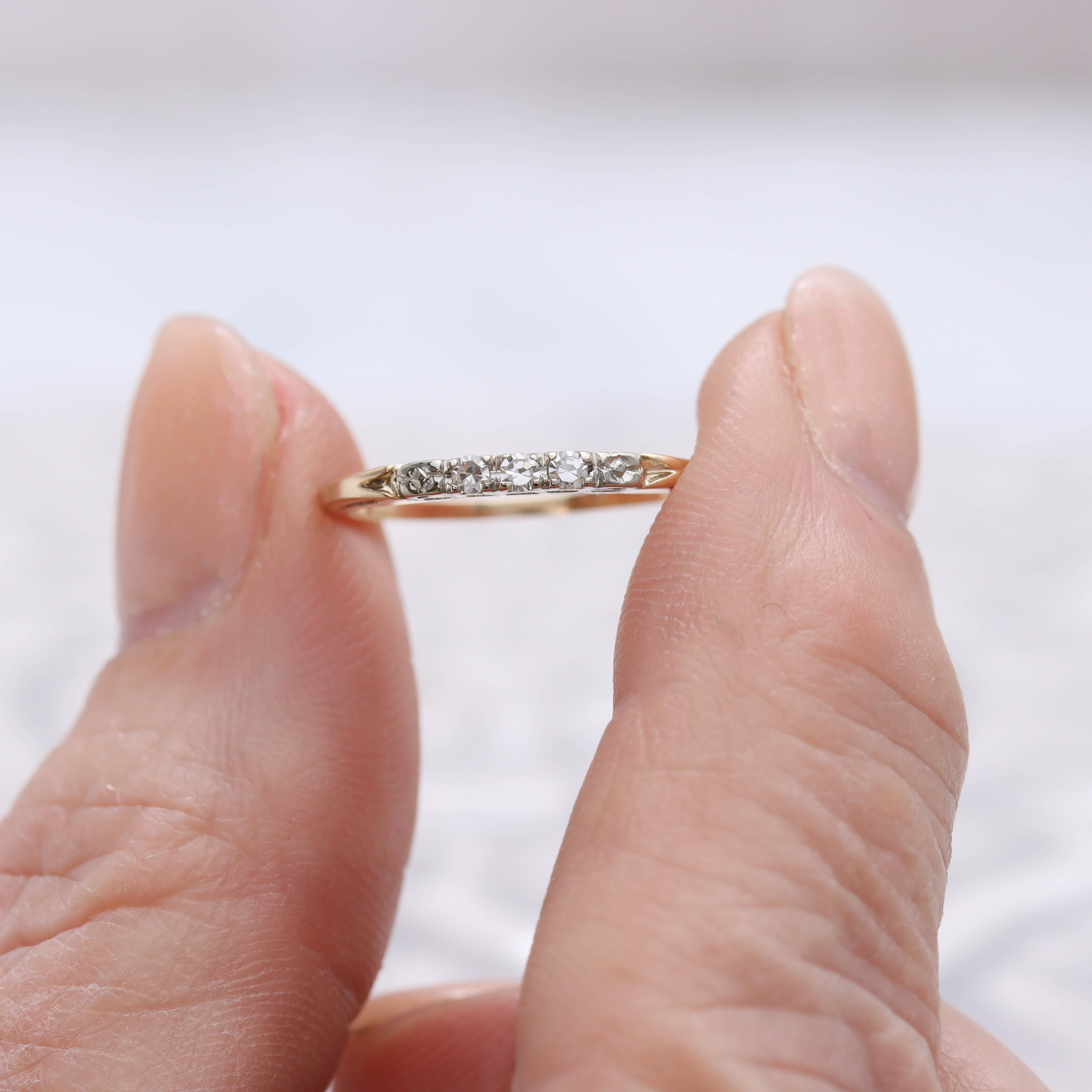 Retro 1940s Wedding Band #VB250109 - Wedding Bands