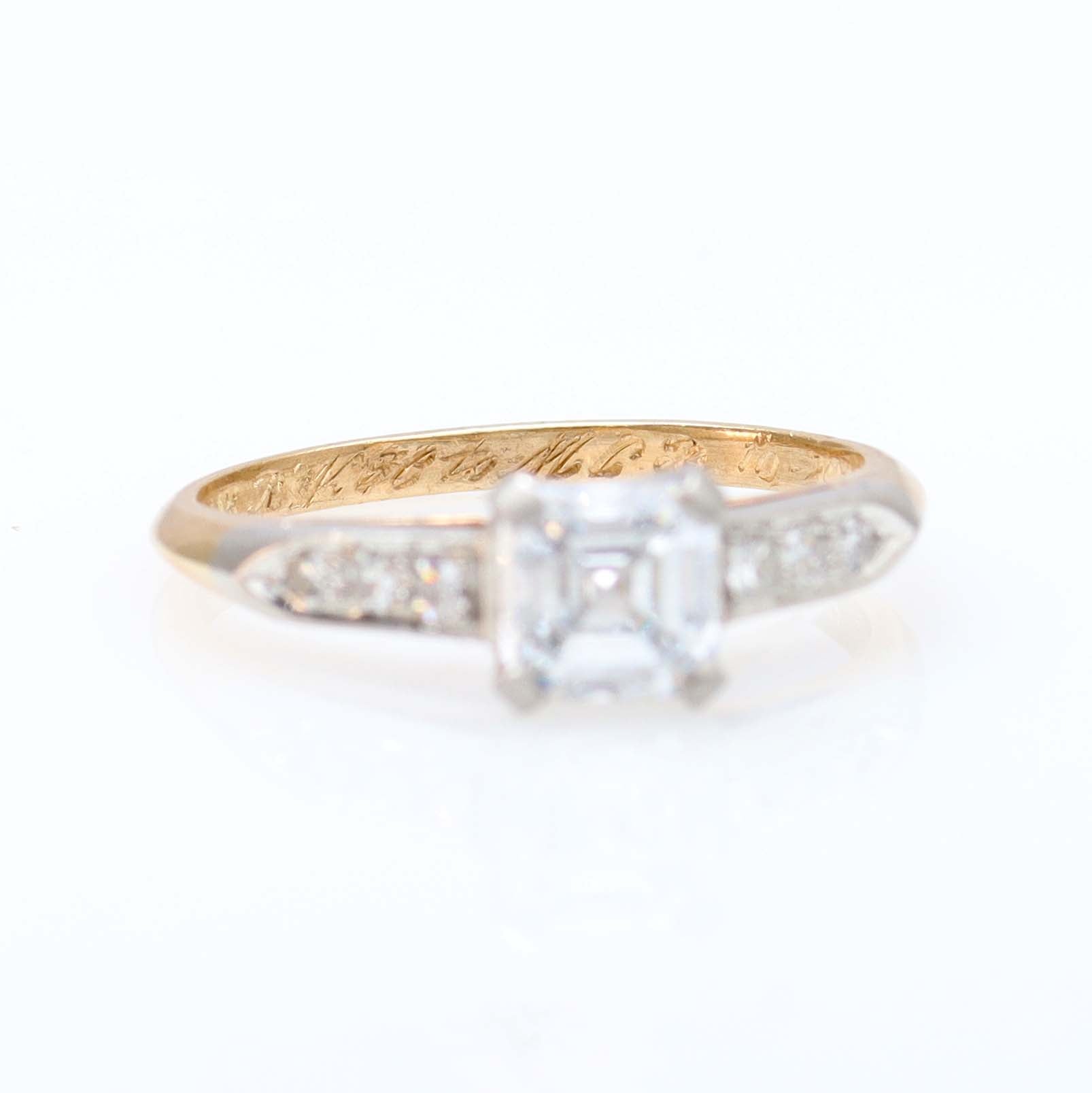 Retro 1950s Asscher Cut Engagement Ring #VR180730-12 - Engagement Rings