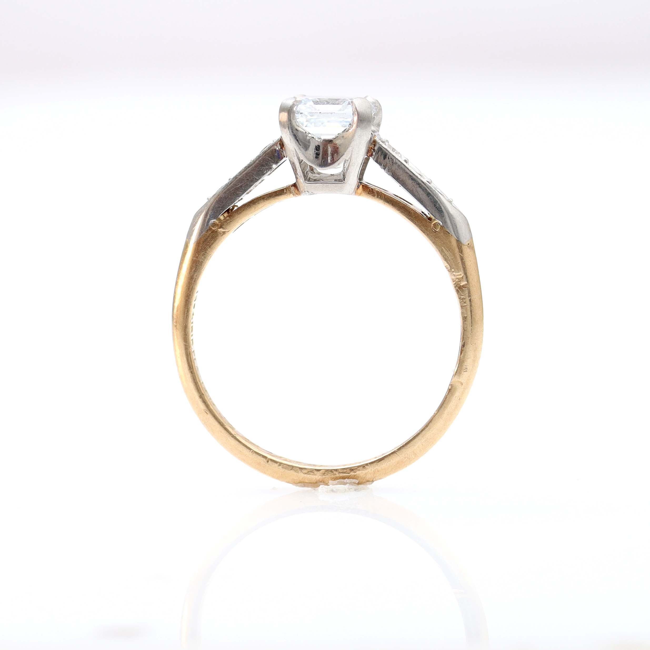 Retro 1950s Asscher Cut Engagement Ring #VR180730-12 - Engagement Rings