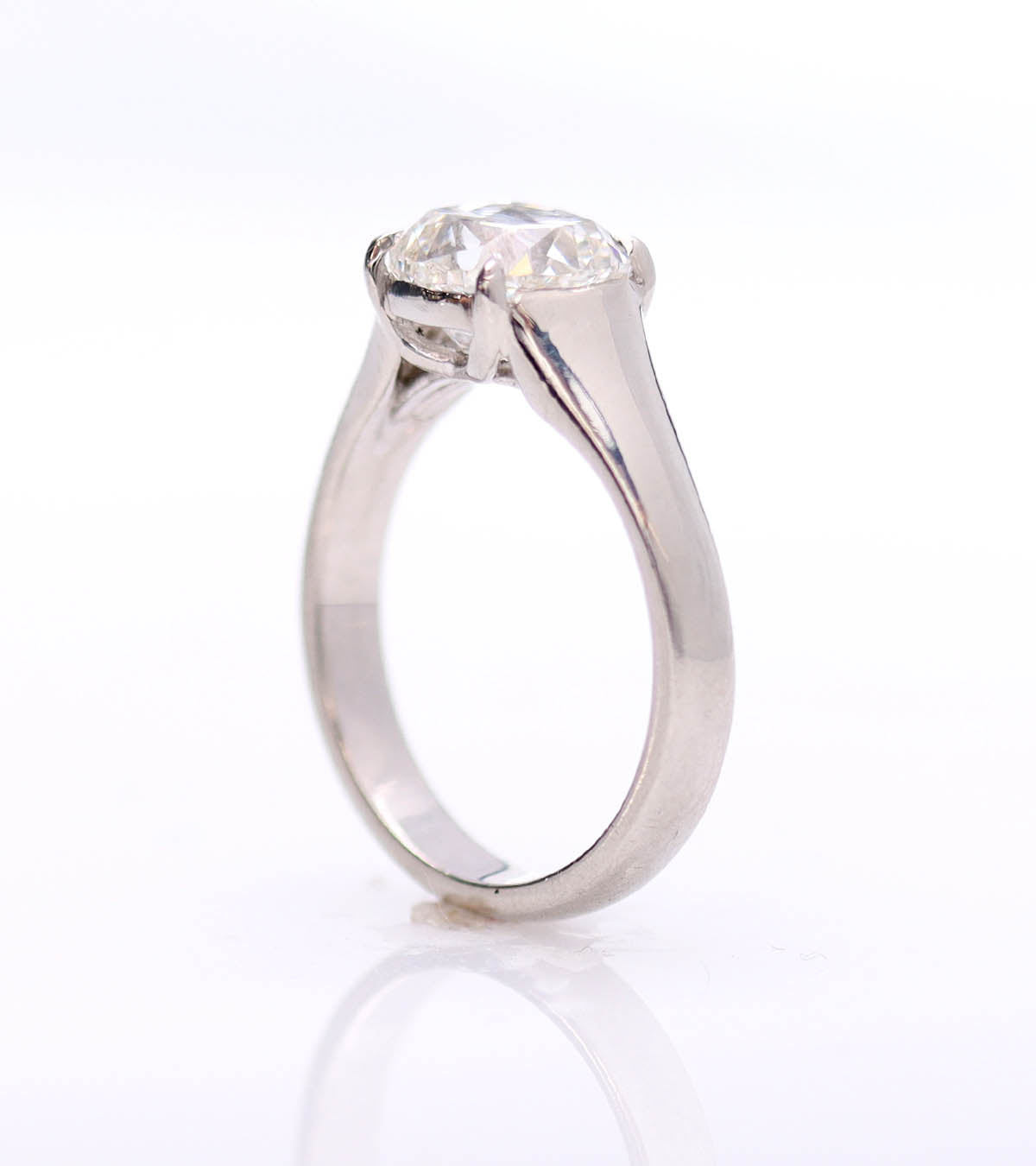 Retro Cushion Cut Platinum Engagement Ring #VR250224 - Engagement Rings
