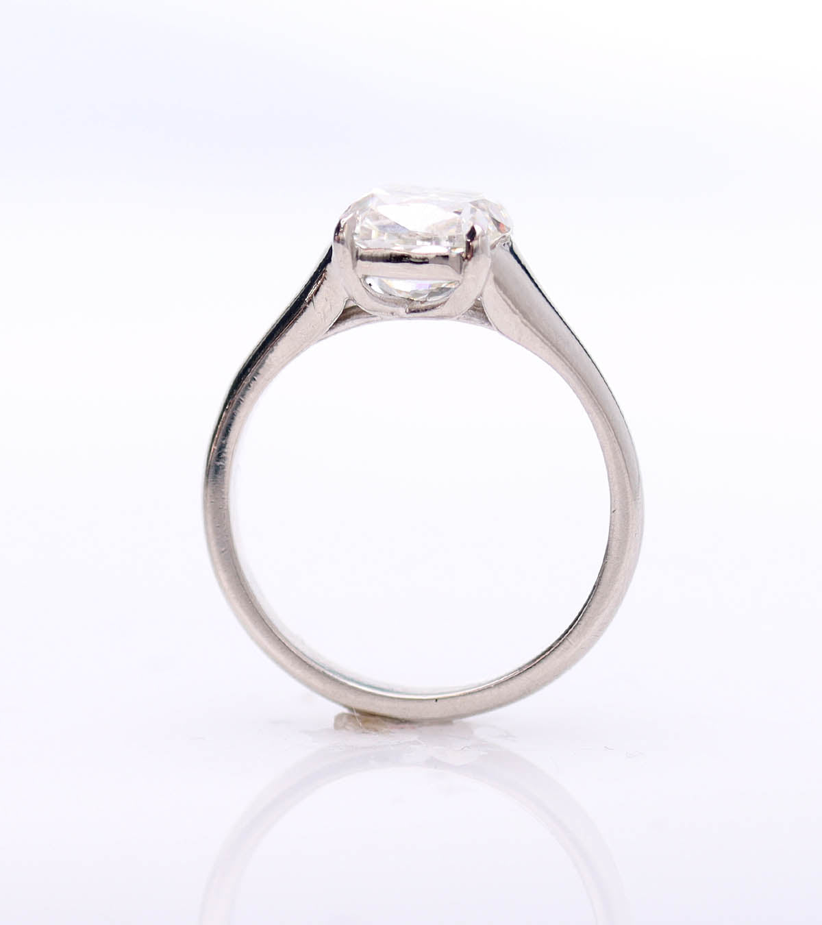 Retro Cushion Cut Platinum Engagement Ring #VR250224 - Engagement Rings