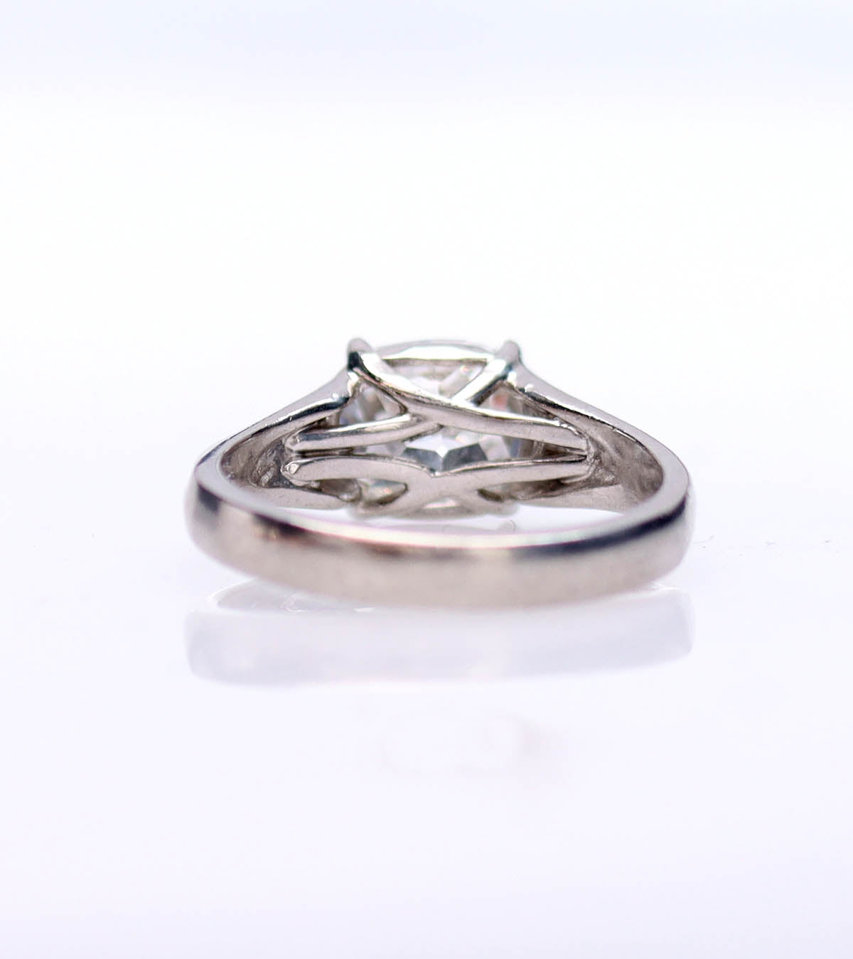 Retro Cushion Cut Platinum Engagement Ring #VR250224 - Engagement Rings
