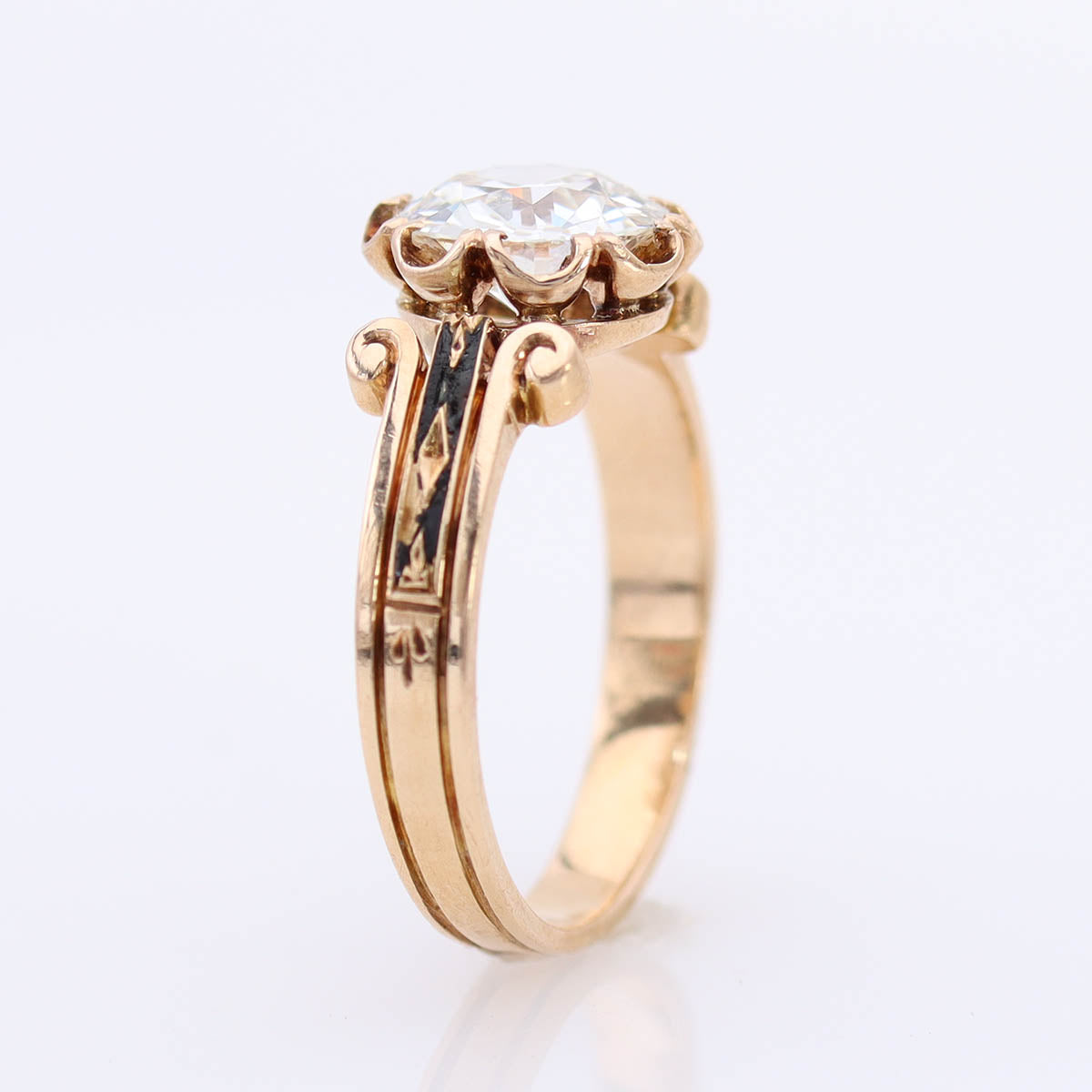 Rose Gold Victorian Antique Engagement Ring #VR250725 - Engagement Rings