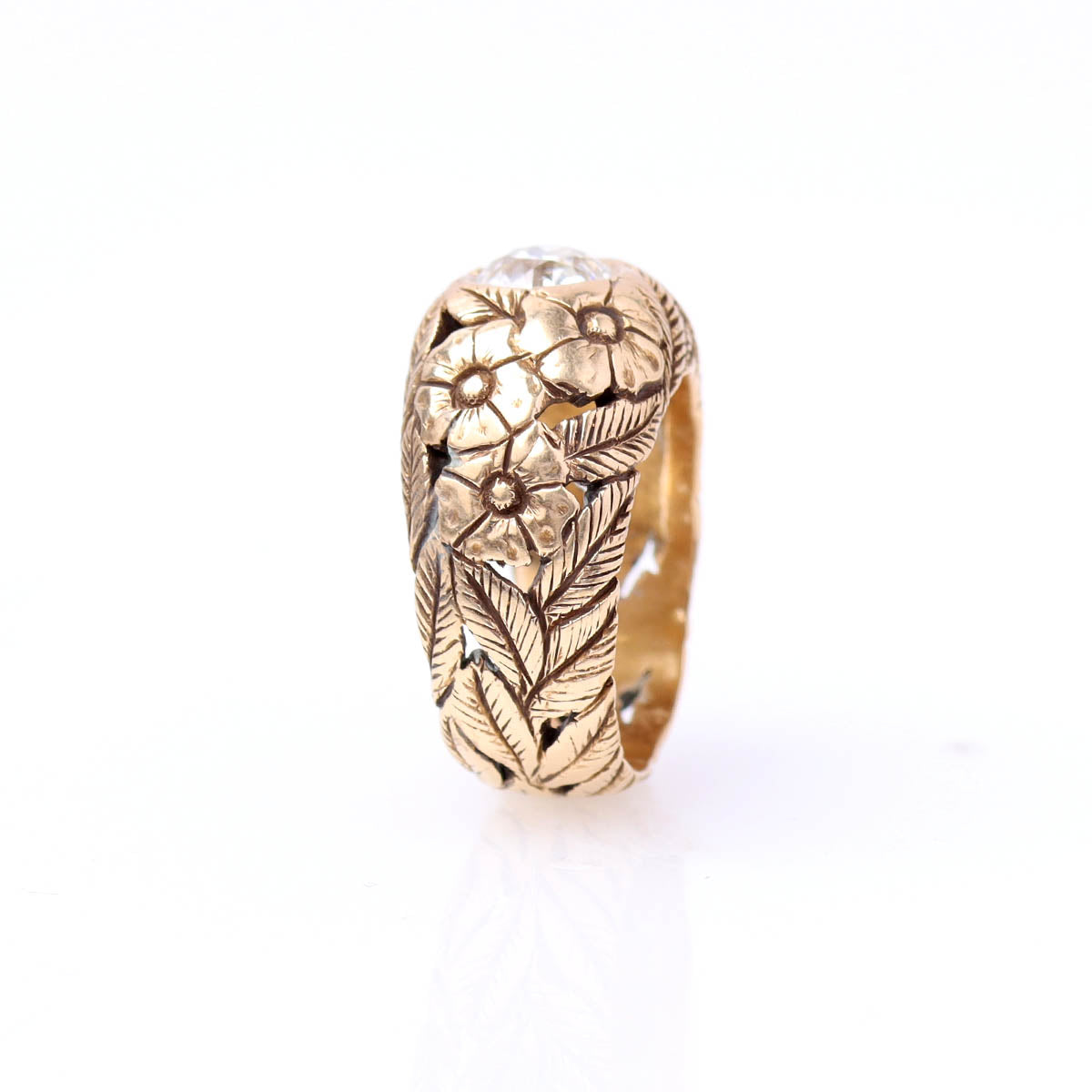 Stunning Floral Art Nouveau Engagement Ring #VR250930 - Engagement Rings