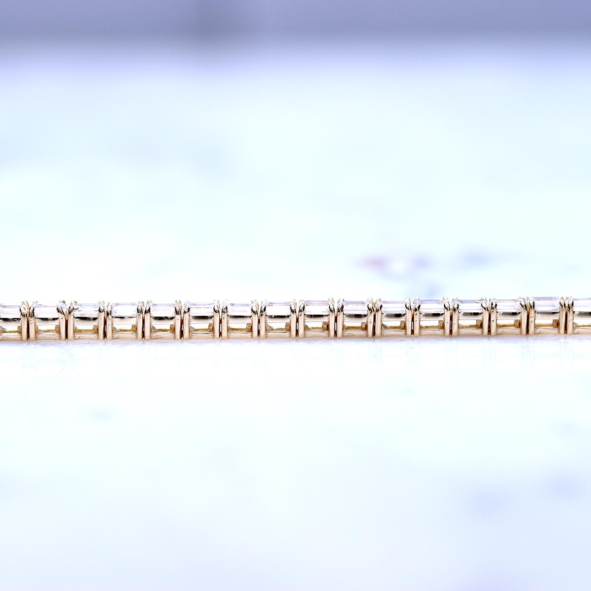 Tennis Bracelet with Emerald Cut Diamonds 7 Carat Total #TBEC14Y-7.14CT - Bracelets