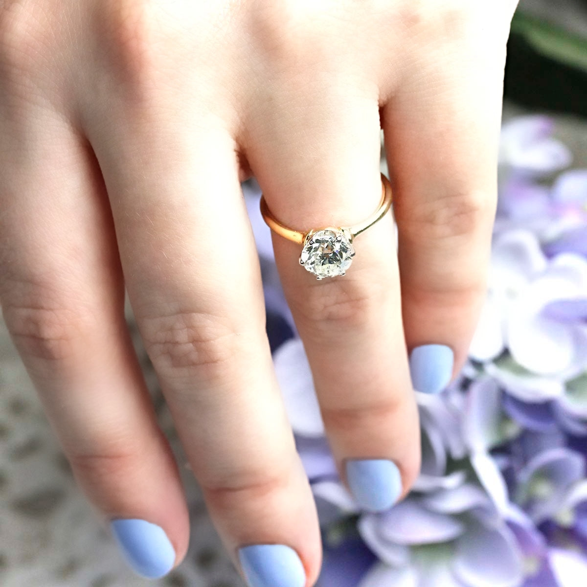 The Abigail Old European Cut Diamond Engagement Ring #3372-5 - Engagement Rings