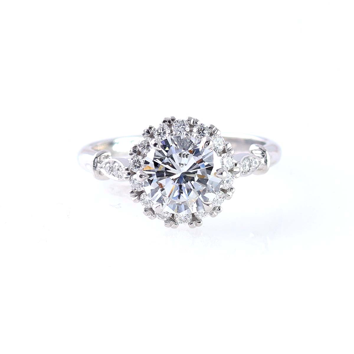 The Adelaide Edwardian-style Halo Ring #3637-2 - Made To Order