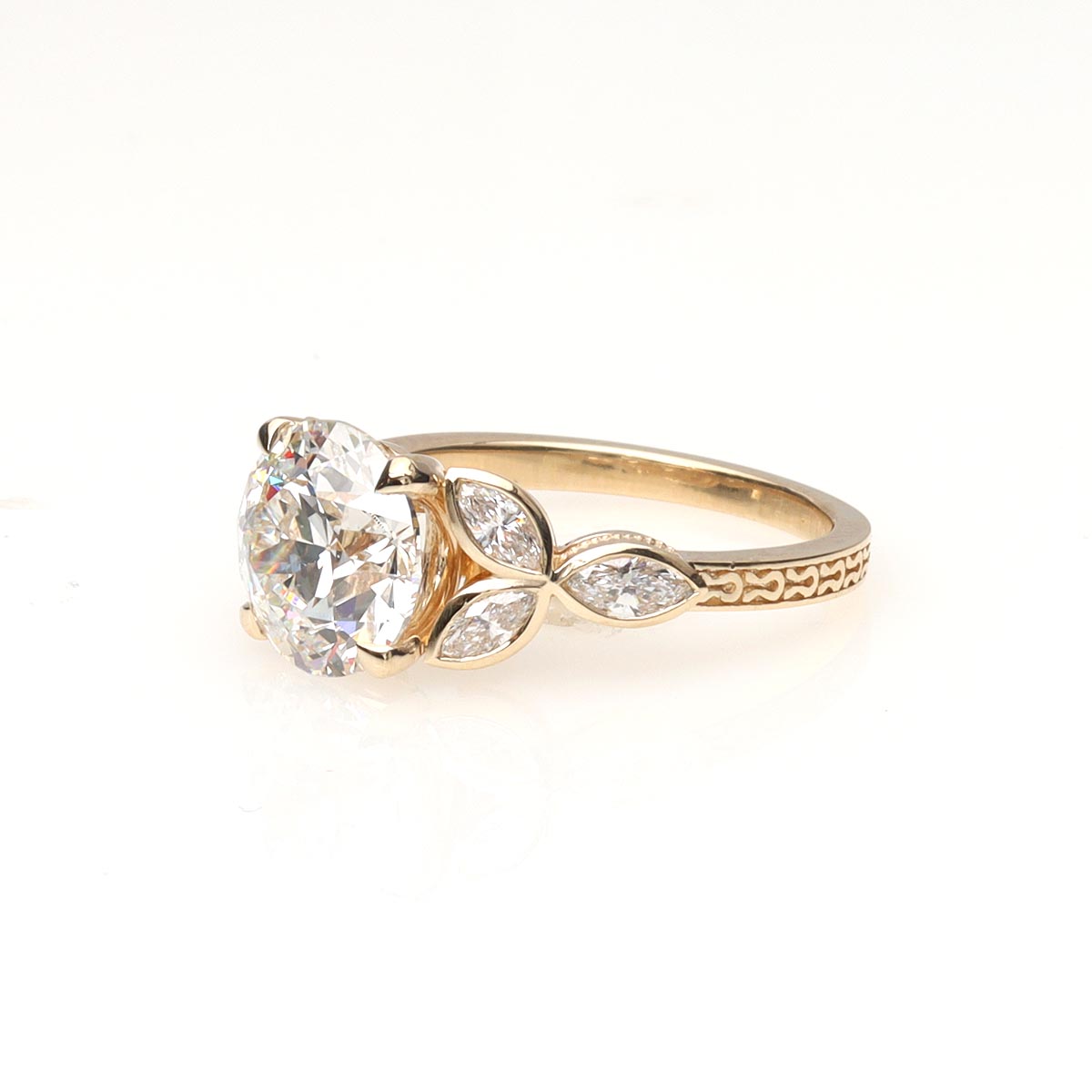 The Margaux Art Déco Reproduction Engagement Ring #3700-1 - Engagement Rings