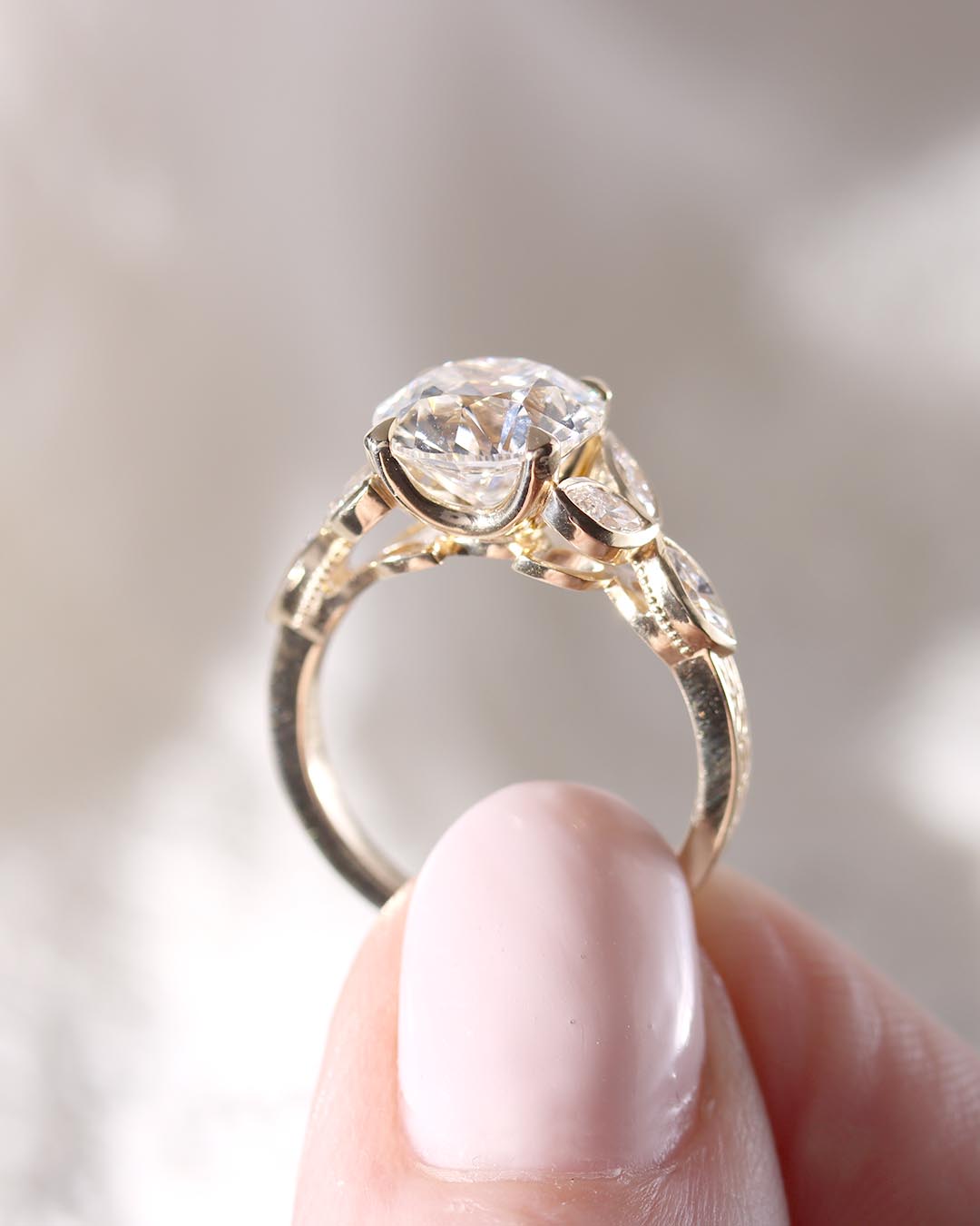 The Margaux Art Déco Reproduction Engagement Ring #3700-1 - Engagement Rings