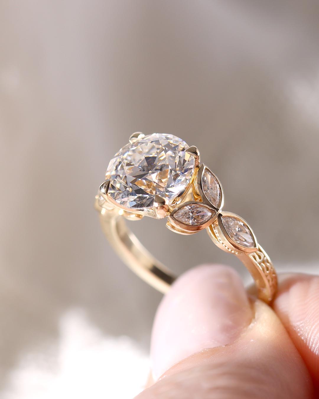The Margaux Art Déco Reproduction Engagement Ring #3700-1 - Engagement Rings