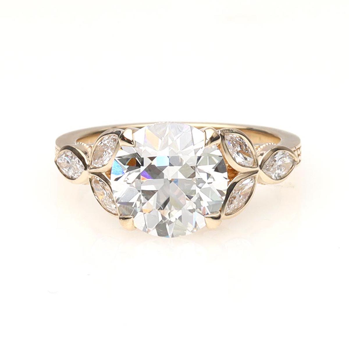 The Margaux Art Déco Reproduction Engagement Ring #3700-1 - Engagement Rings