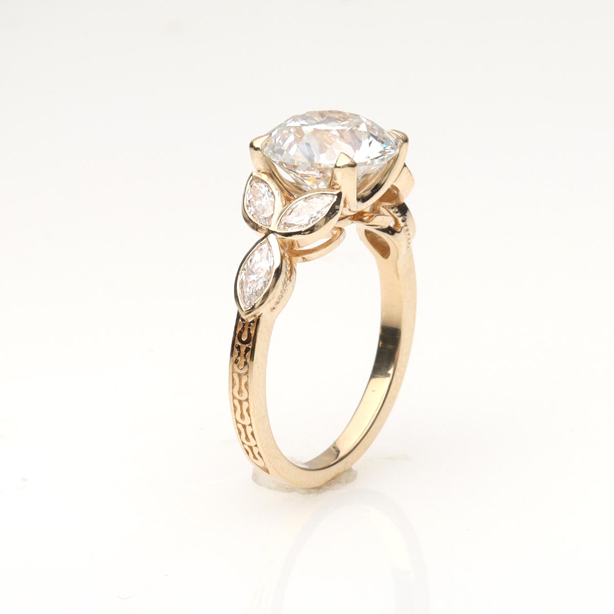 The Margaux Art Déco Reproduction Engagement Ring #3700-1 - Engagement Rings