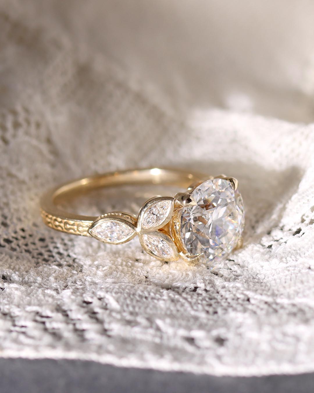 The Margaux Art Déco Reproduction Engagement Ring #3700-1 - Engagement Rings