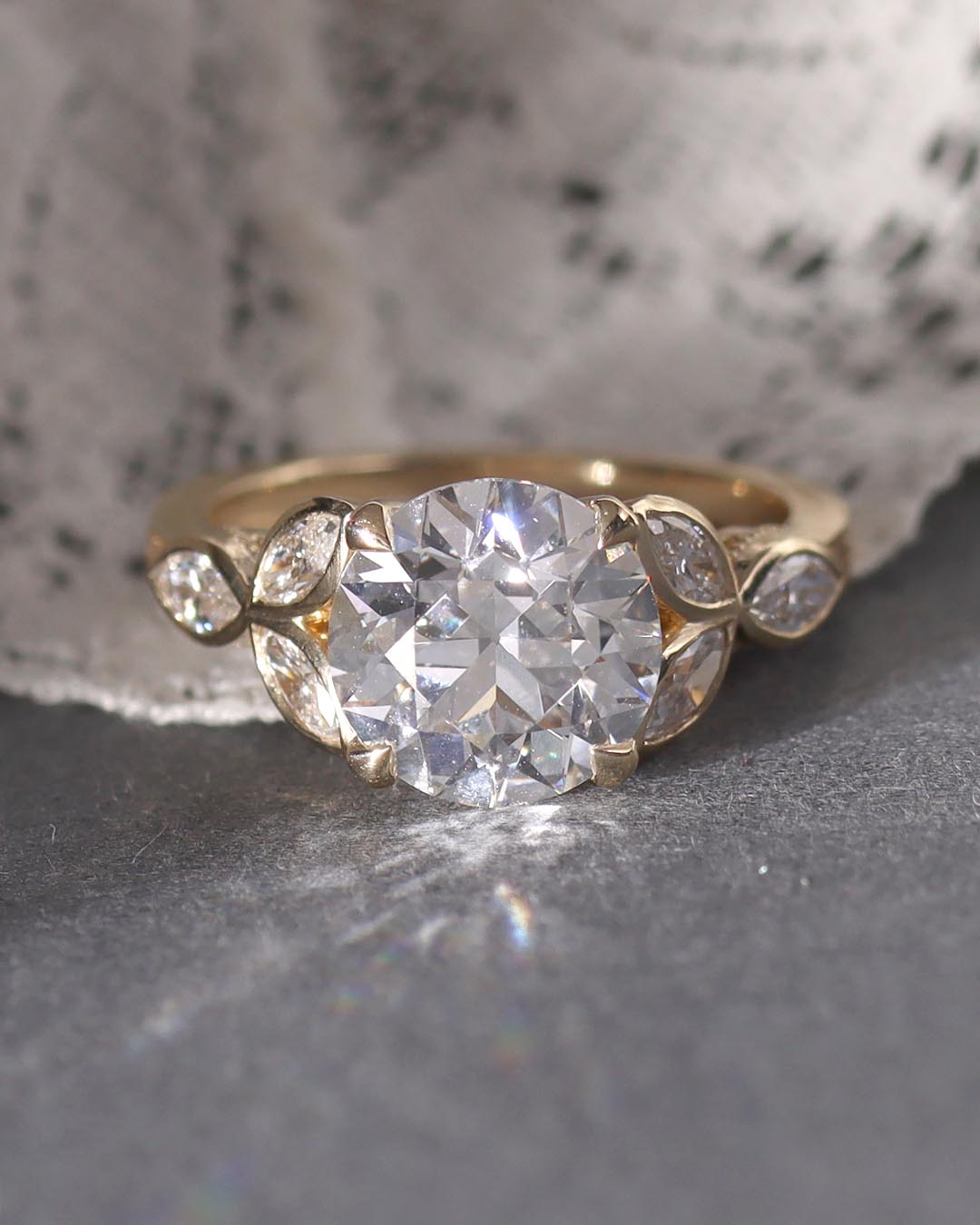 The Margaux Art Déco Reproduction Engagement Ring #3700-1 - Engagement Rings