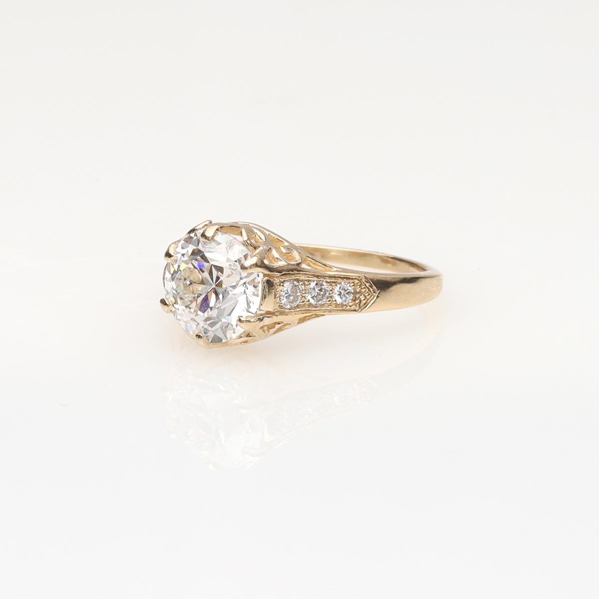 The Peony Edwardian Reproduction Engagement Ring #1901-31 - Engagement Rings