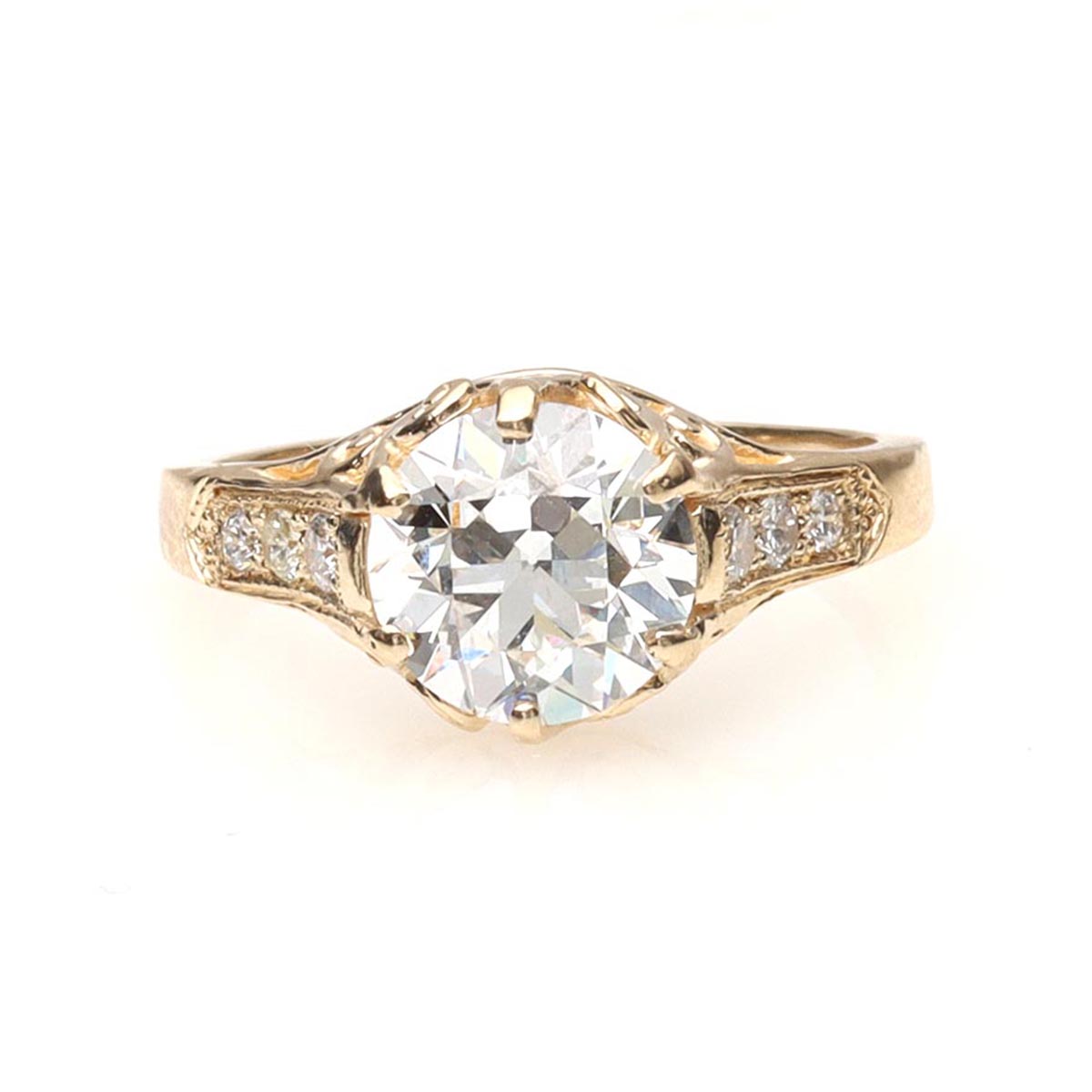 The Peony Edwardian Reproduction Engagement Ring #1901-31 - Engagement Rings