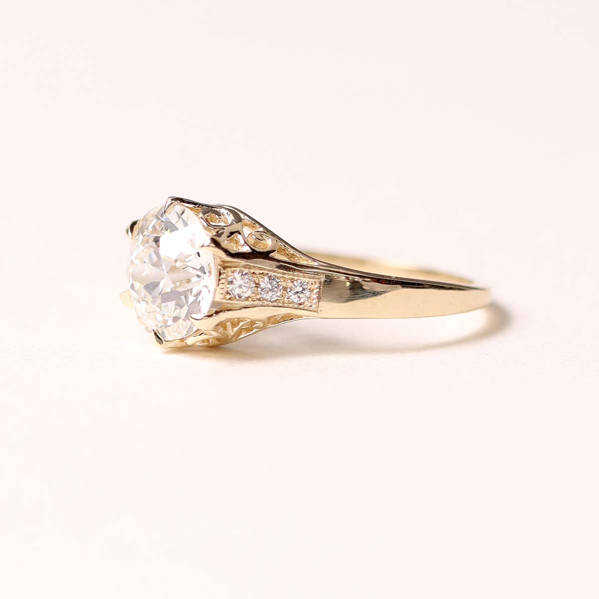 The Peony Edwardian Reproduction Engagement Ring #1901-32 - Engagement Rings