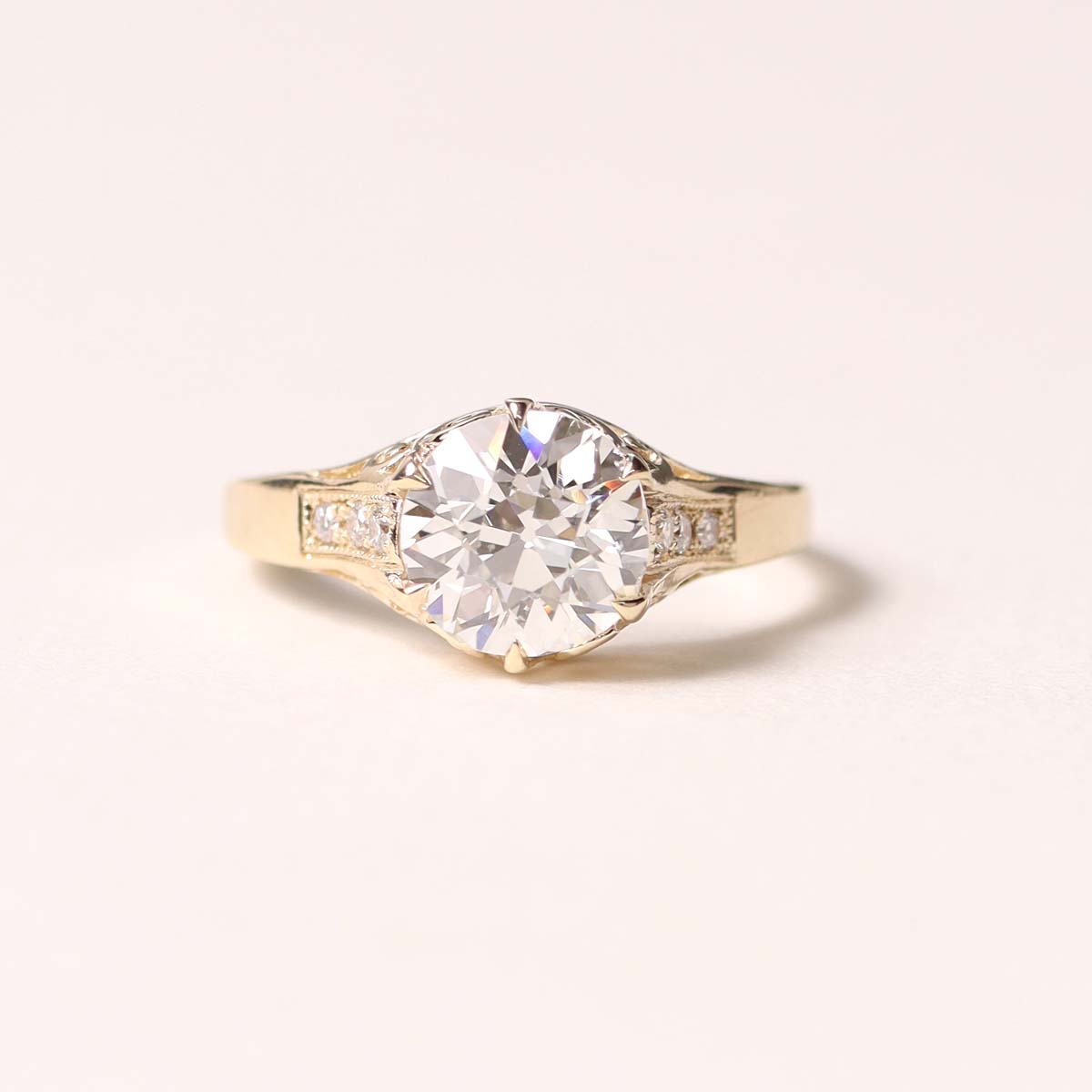 The Peony Edwardian Reproduction Engagement Ring #1901-32 - Engagement Rings