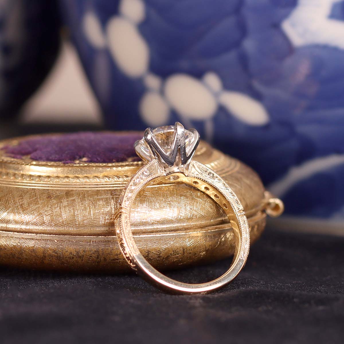 The Phoebe Edwardian-style Engagement Ring #3661HE-2 - Engagement Rings