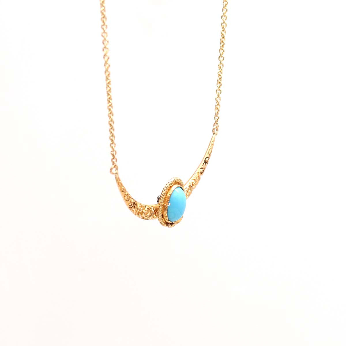 Victorian Turquoise and Crescent  Necklace #VP240513-1