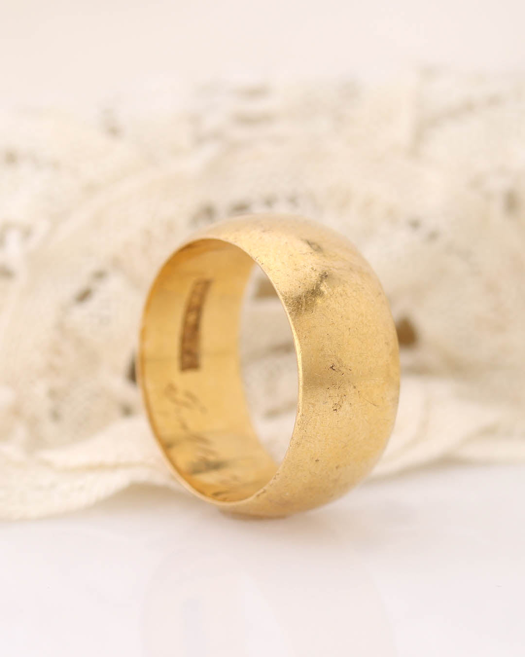 Victorian 18k Yellow Gold Domed Wedding Band #VR0109-05 - Wedding Bands