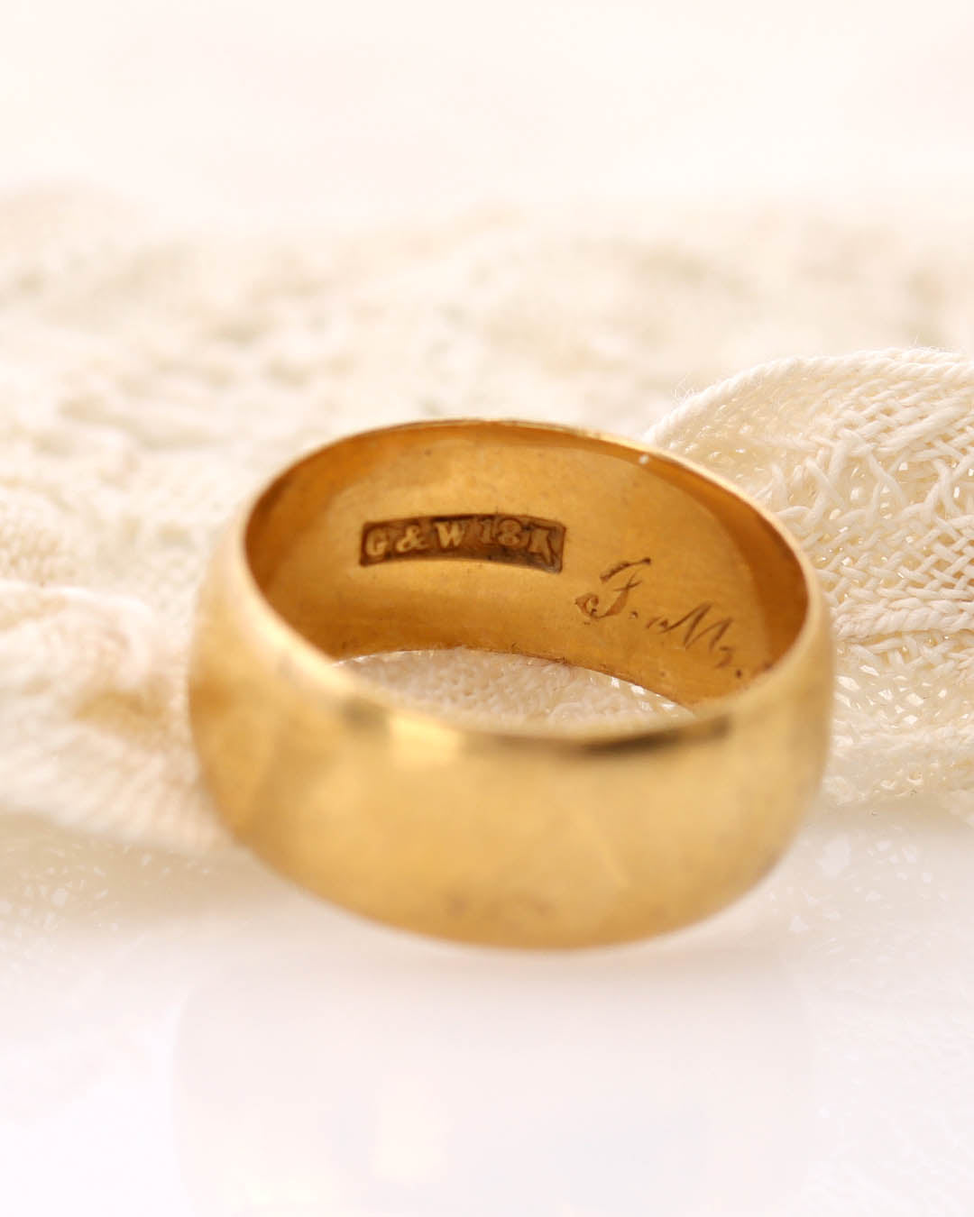 Victorian 18k Yellow Gold Domed Wedding Band #VR0109-05 - Wedding Bands