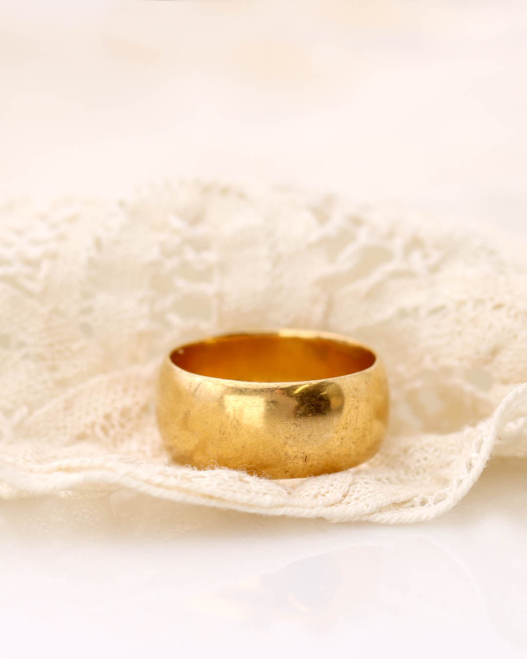 Victorian 18k Yellow Gold Domed Wedding Band #VR0109-05 - Wedding Bands