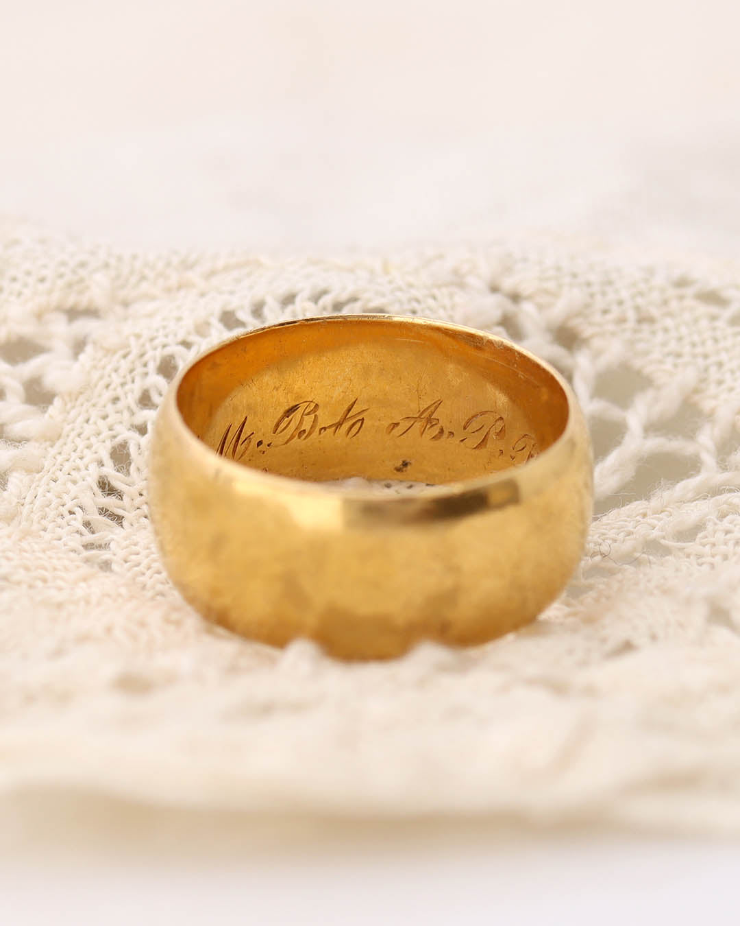 Victorian 18k Yellow Gold Domed Wedding Band #VR0109-05 - Wedding Bands
