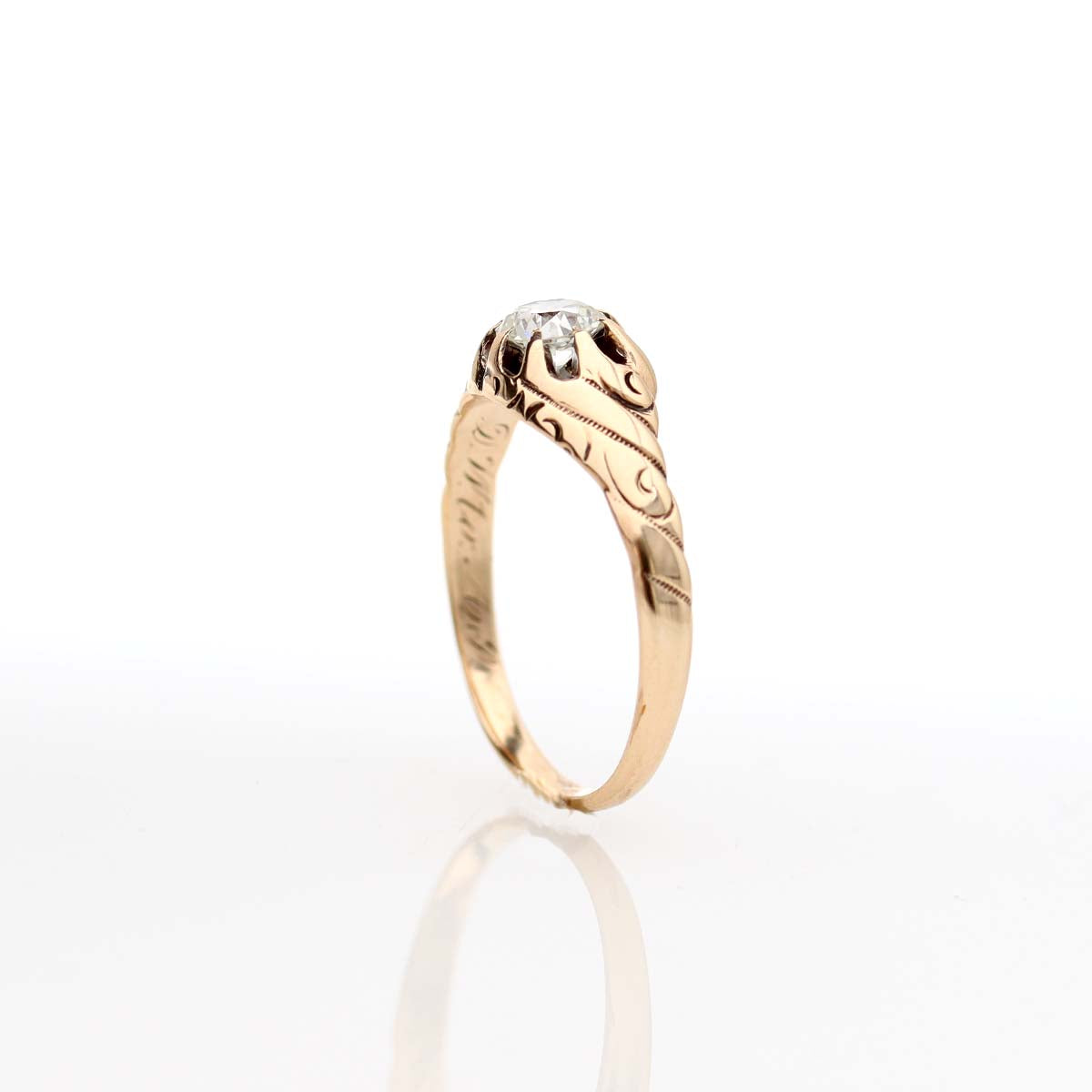 Victorian Belcher Setting Engagement Ring #VR220719-3 Default Title