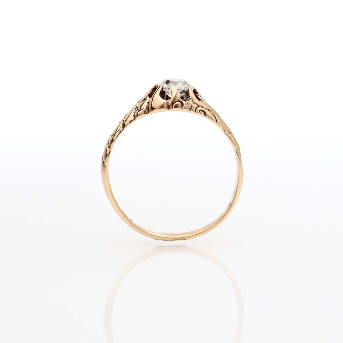 Victorian Belcher Setting Engagement Ring #VR220719-3 Default Title