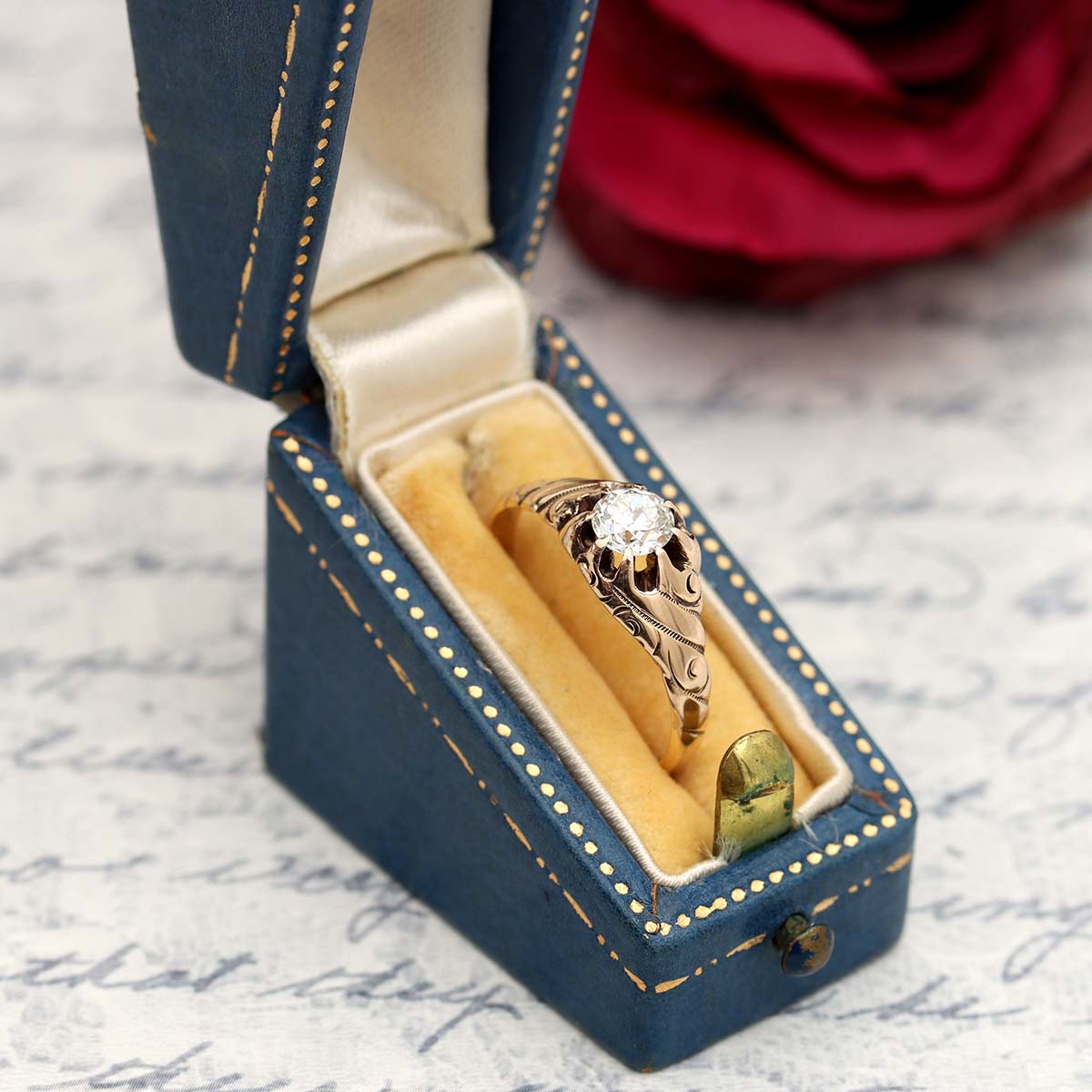 Victorian Belcher Setting Engagement Ring #VR220719-3 Default Title