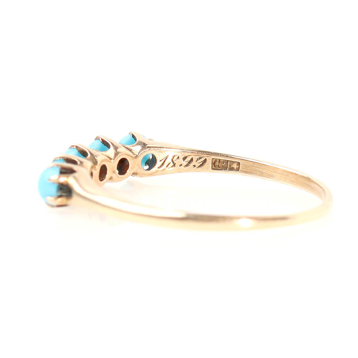Victorian Turquoise Half-Hoop Five Stone Ring #VB250904 - Rings