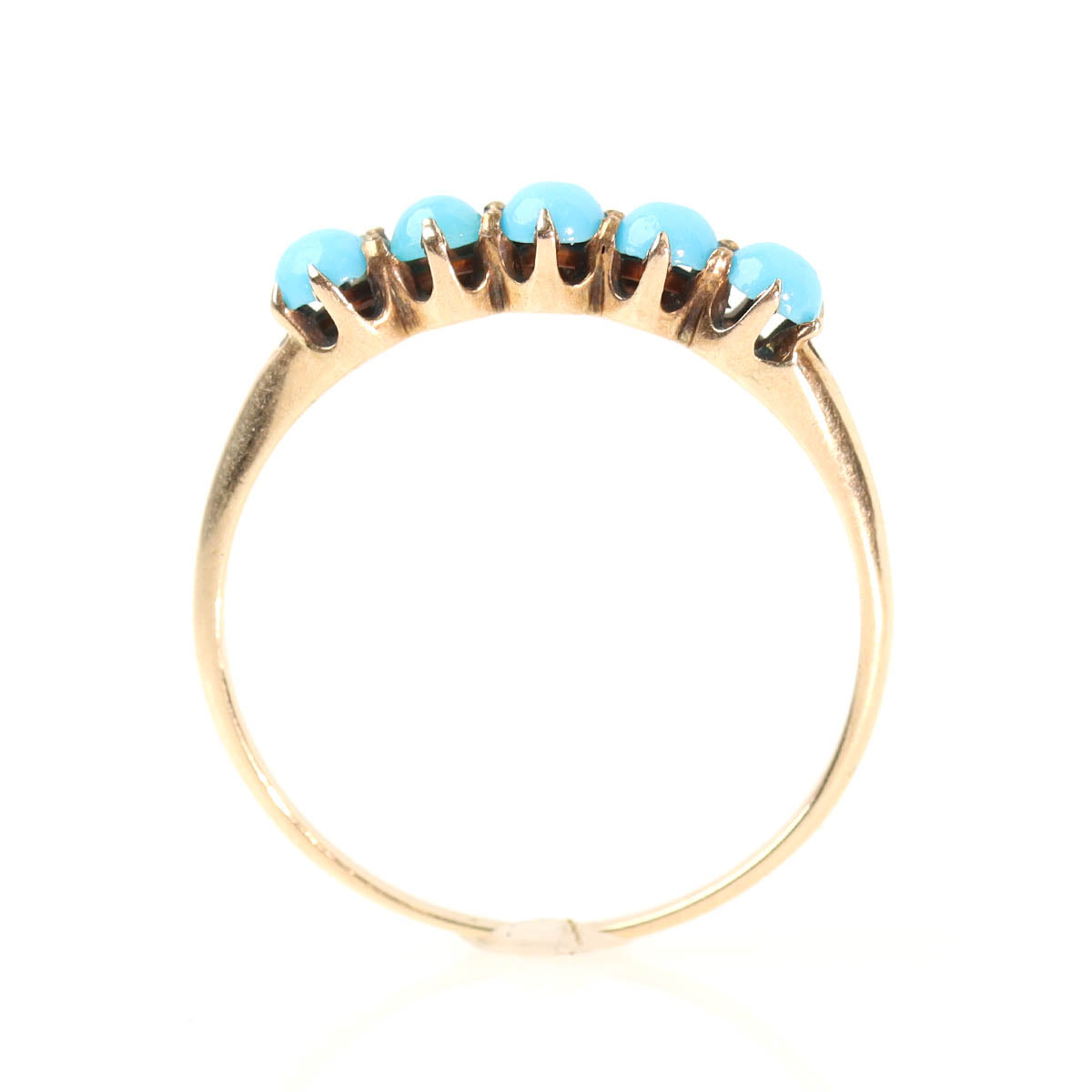 Victorian Turquoise Half-Hoop Five Stone Ring #VB250904 - Rings