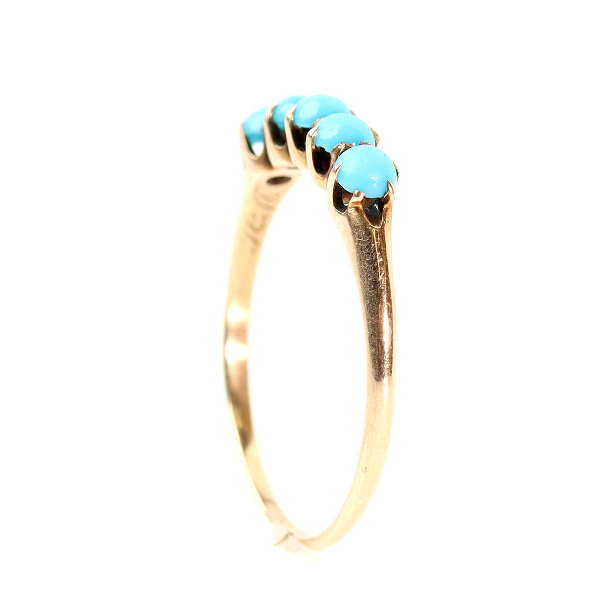 Victorian Turquoise Half-Hoop Five Stone Ring #VB250904 - Rings