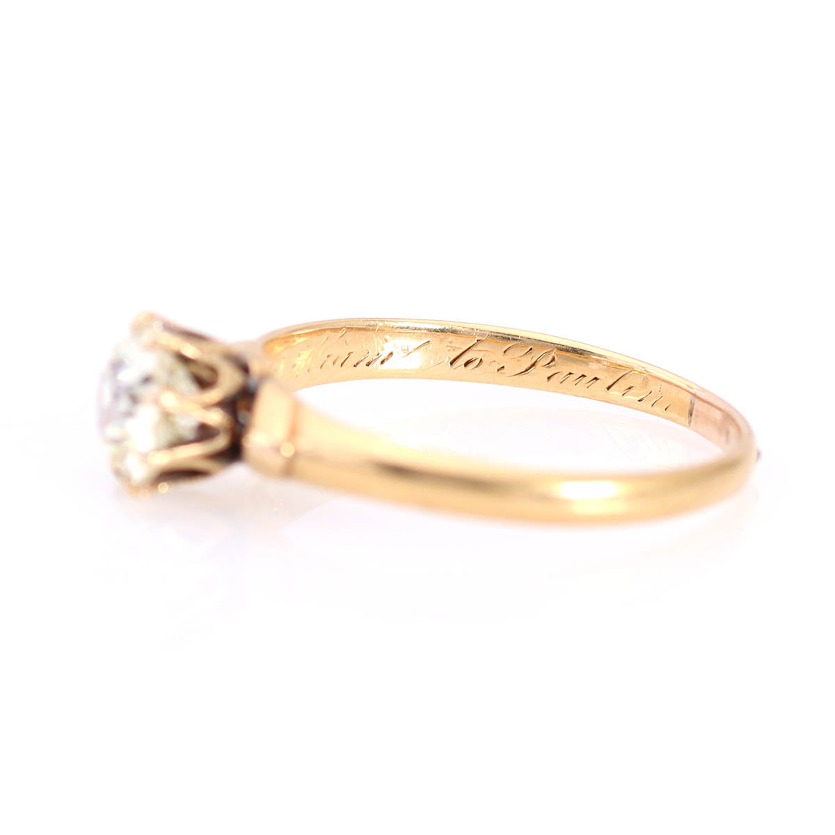Victorian Yellow Gold Diamond Solitaire Engagement Ring #VR250711 - Engagement Rings