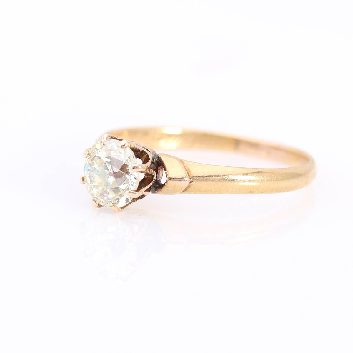 Victorian Yellow Gold Diamond Solitaire Engagement Ring #VR250711 - Engagement Rings