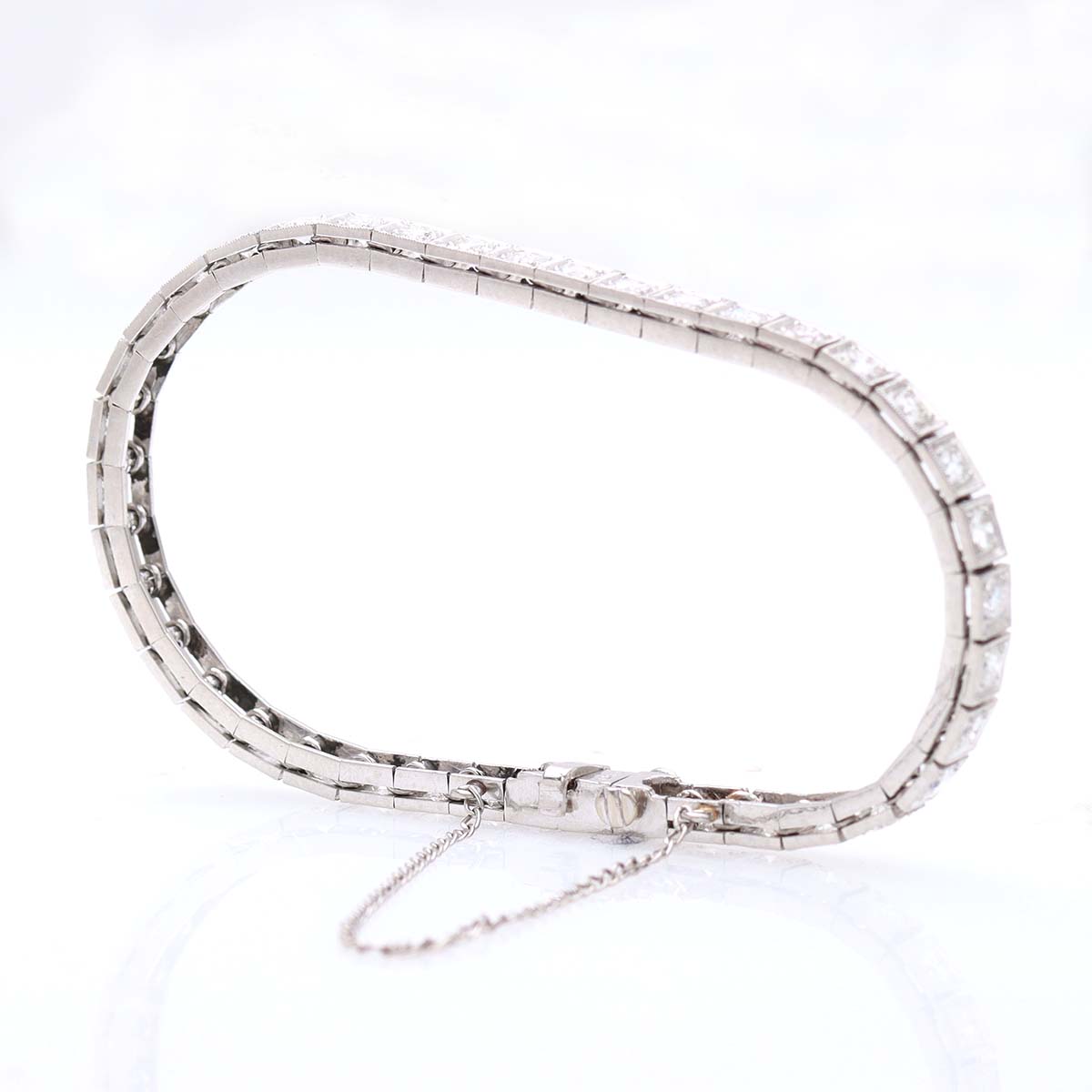 Vintage 1950 Platinum and Diamond Line Bracelet #VB240924-1 - Bracelets