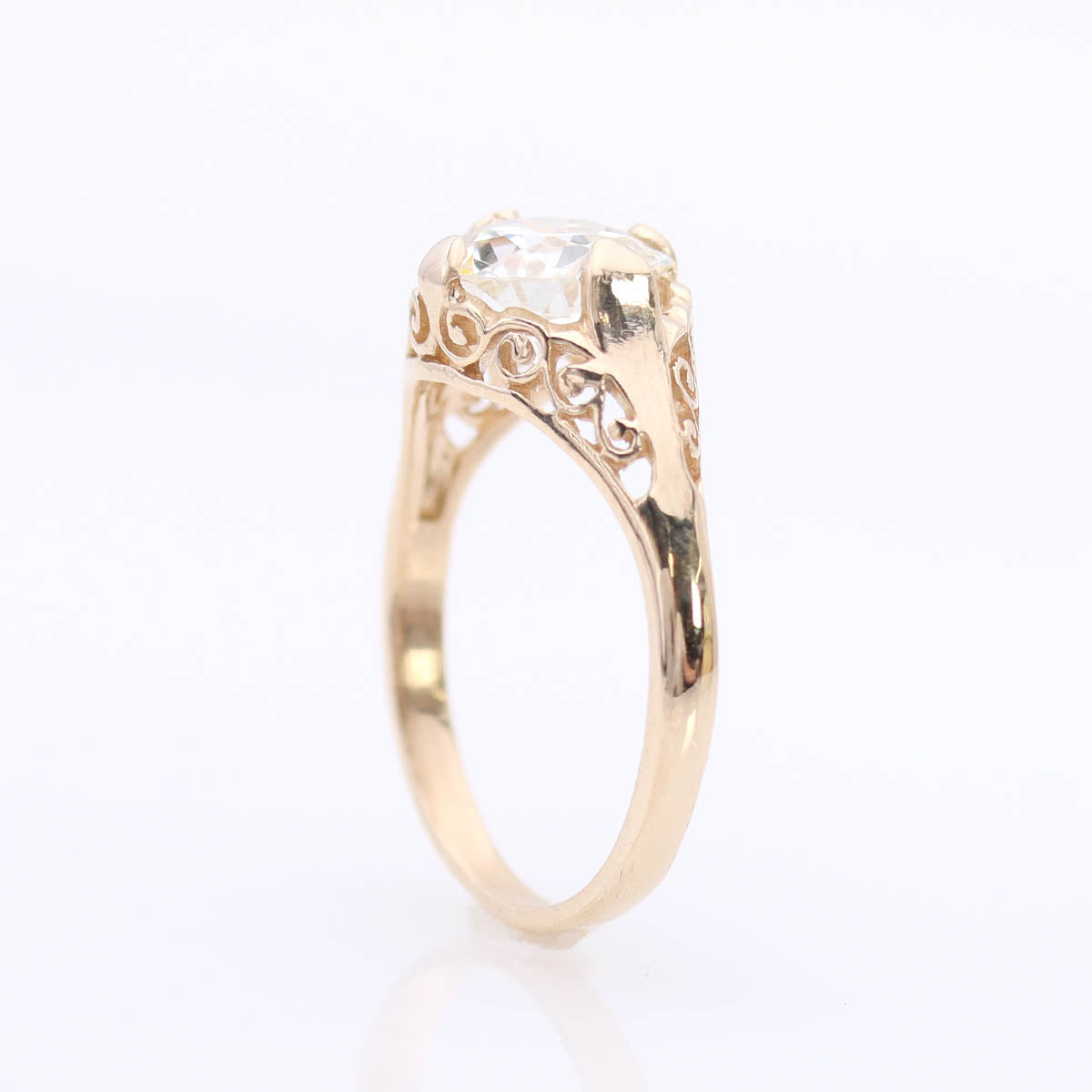 Vintage Filigree Old Cut Diamond Engagement Ring #3269Y14-1 - Engagement Rings