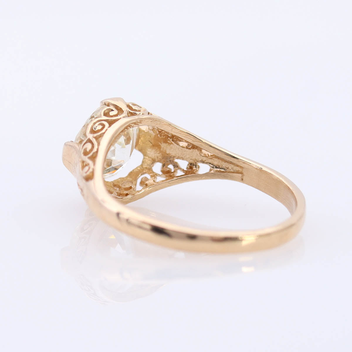 Vintage Filigree Old Cut Diamond Engagement Ring #3269Y14-1 - Engagement Rings