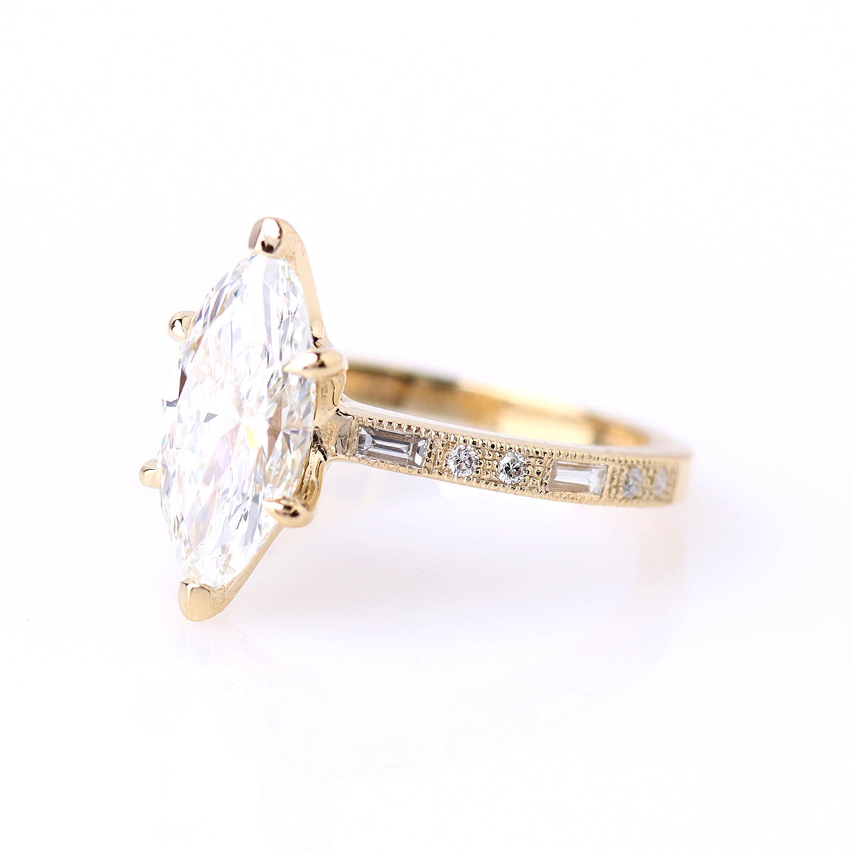 Replica Art Deco Marquise Diamond Engagement Ring #3708MQ-2 - Engagement Rings