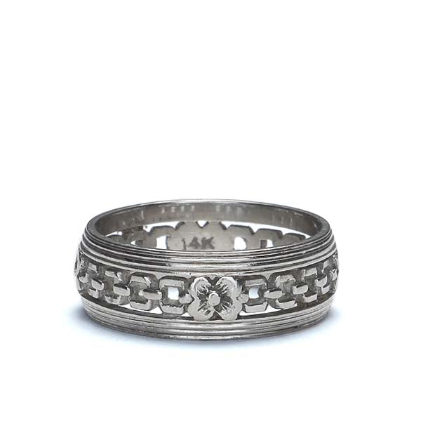 Vintage Open Work Wedding Band #VR140528-01 - Leigh Jay & Co