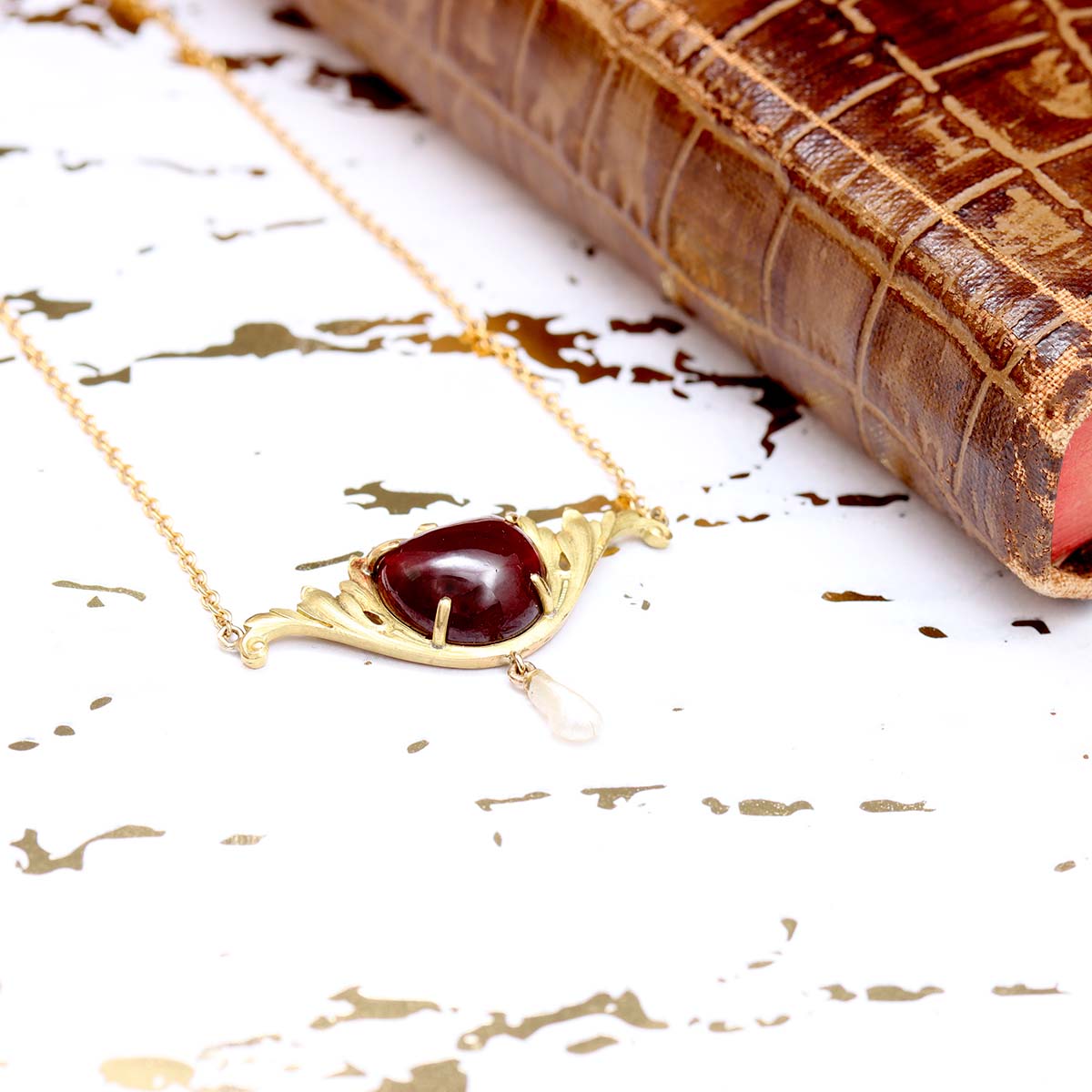 Garnet Art Nouveau Necklace #VP1108-01
