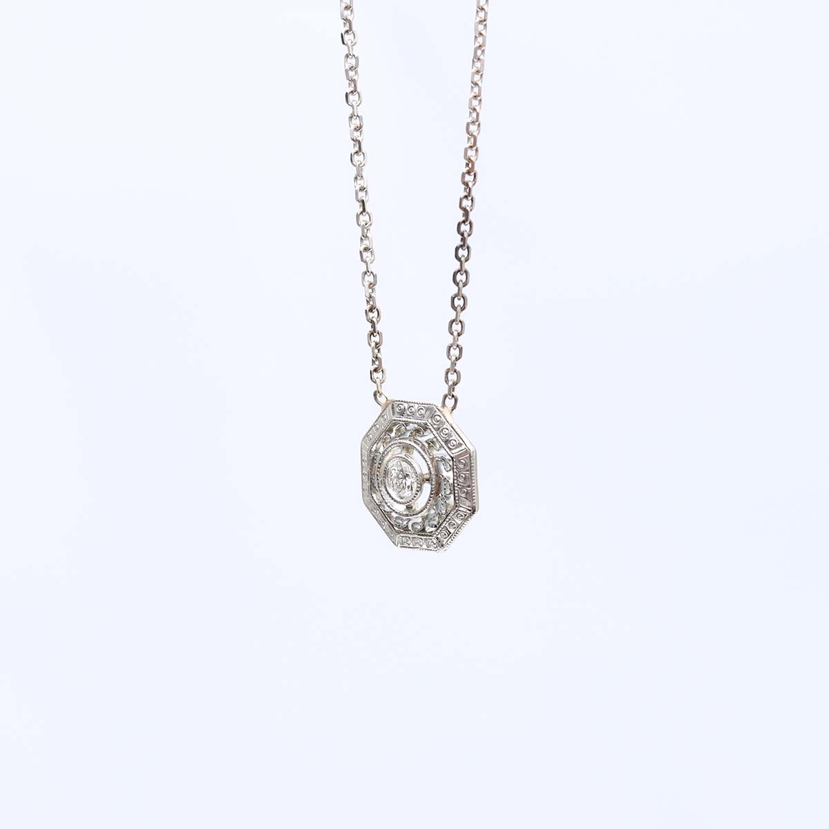 Edwardian Filigree Diamond Pendant #VP231204