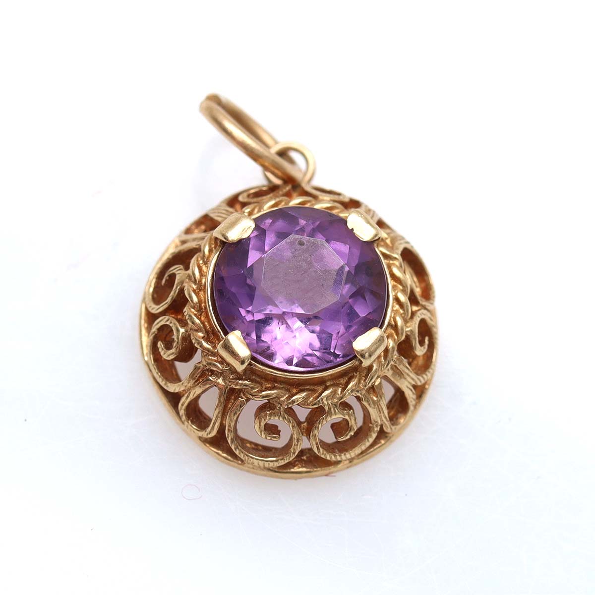 Amethyst and 14k Gold Pendant #VP231227