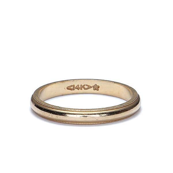 Antique 14k yellow gold wedding band. #VR0827-03